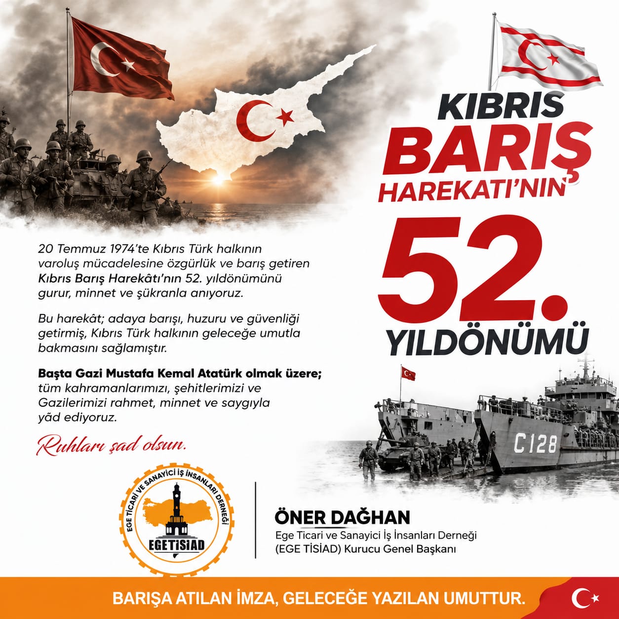EGETİSİAD, Kıbrıs Barış Harekâtı’nın 52. Yıl Dönümünü Gurur ve Minnetle Andı